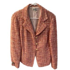 Barry Bricken coral textured jacket, size 6, never worn.